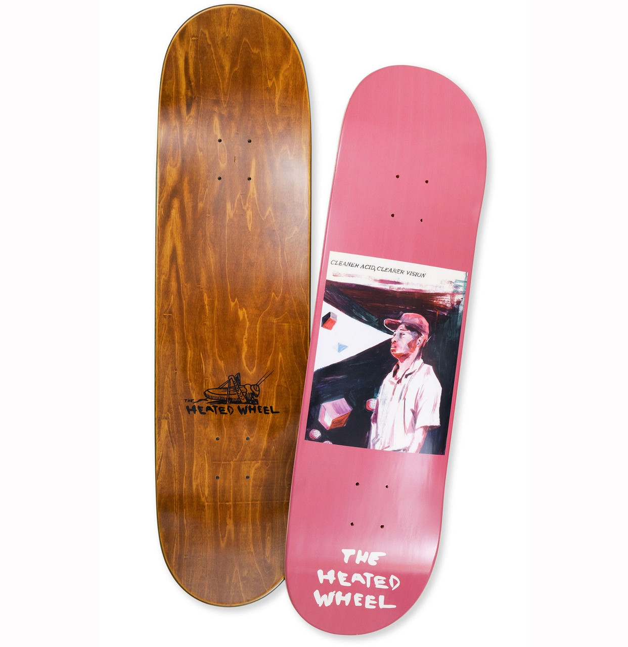 The Heated Wheel Cleaner Acid Skateboard Deck Pink 8.38