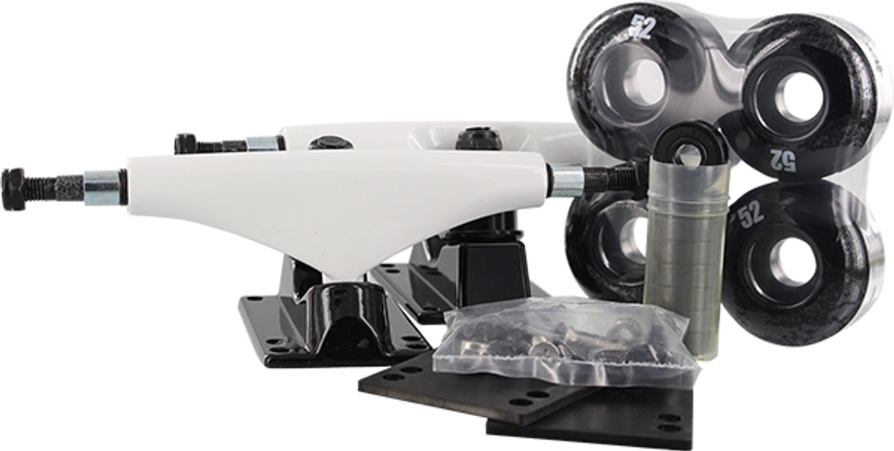 ESSENTIALS COMP PK WHT BLK W BLK 52mm  Skateboard Trucks Set of 2 Trucks