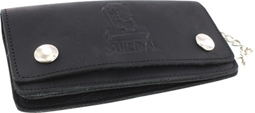 SUICIDAL LOGO LEATHER CHAIN WALLET BLACK
