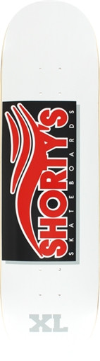 SHORTY'S SKATE TAB XL SKATEBOARD DECK-8.5 WHT/BLK/RED