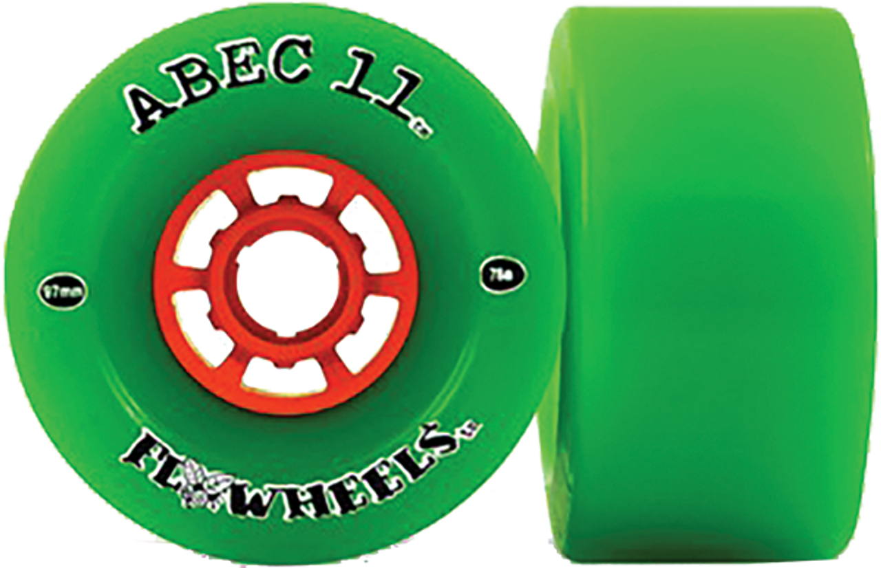 ABEC11 FLY WHEELS REFLY 97mm 74a LIME/ORG WHEELS SET of 4