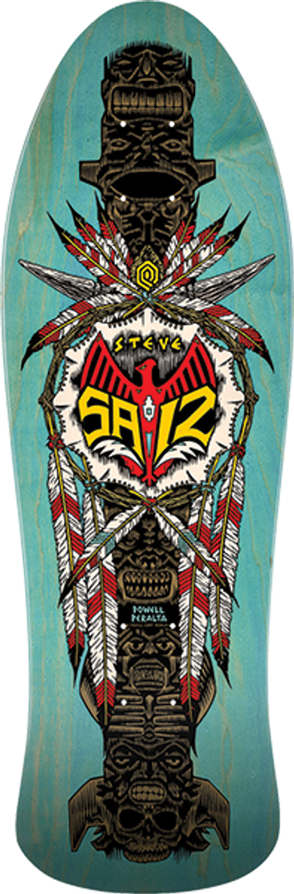 POWELL PERALTA SAIZ TOTEM SKATE DECK-10x30.81 BLUE STAIN