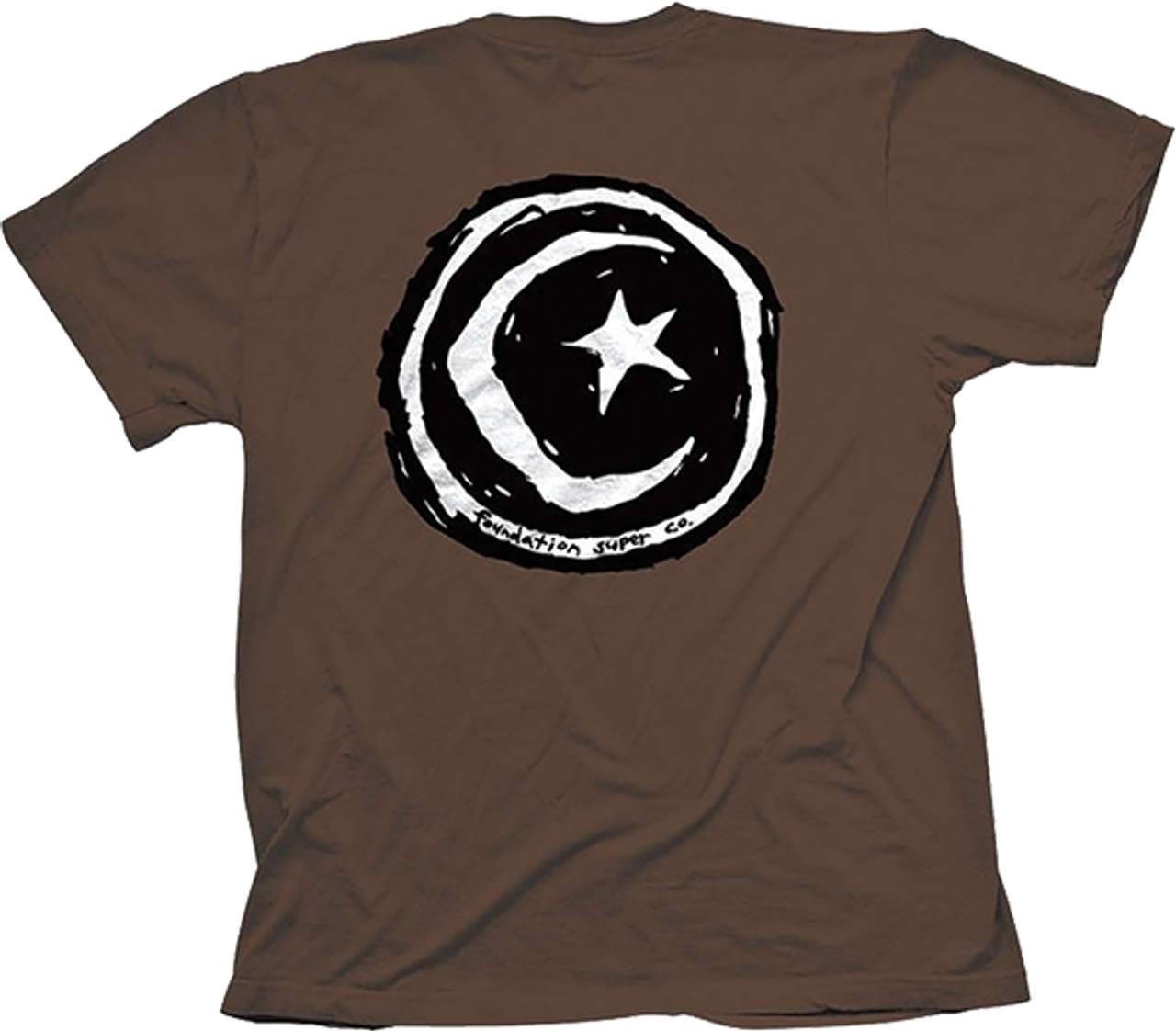 FOUNDATION STAR & MOON SS TSHIRT LARGE BROWN