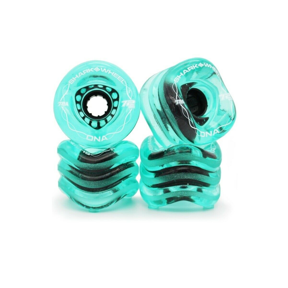 Shark DNA Wheels Set Translucent Emerald 72mm/78a