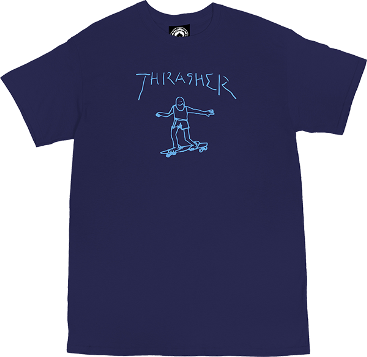 THRASHER GONZ LOGO SS TSHIRT MEDIUM NAVY/LT.BLUE