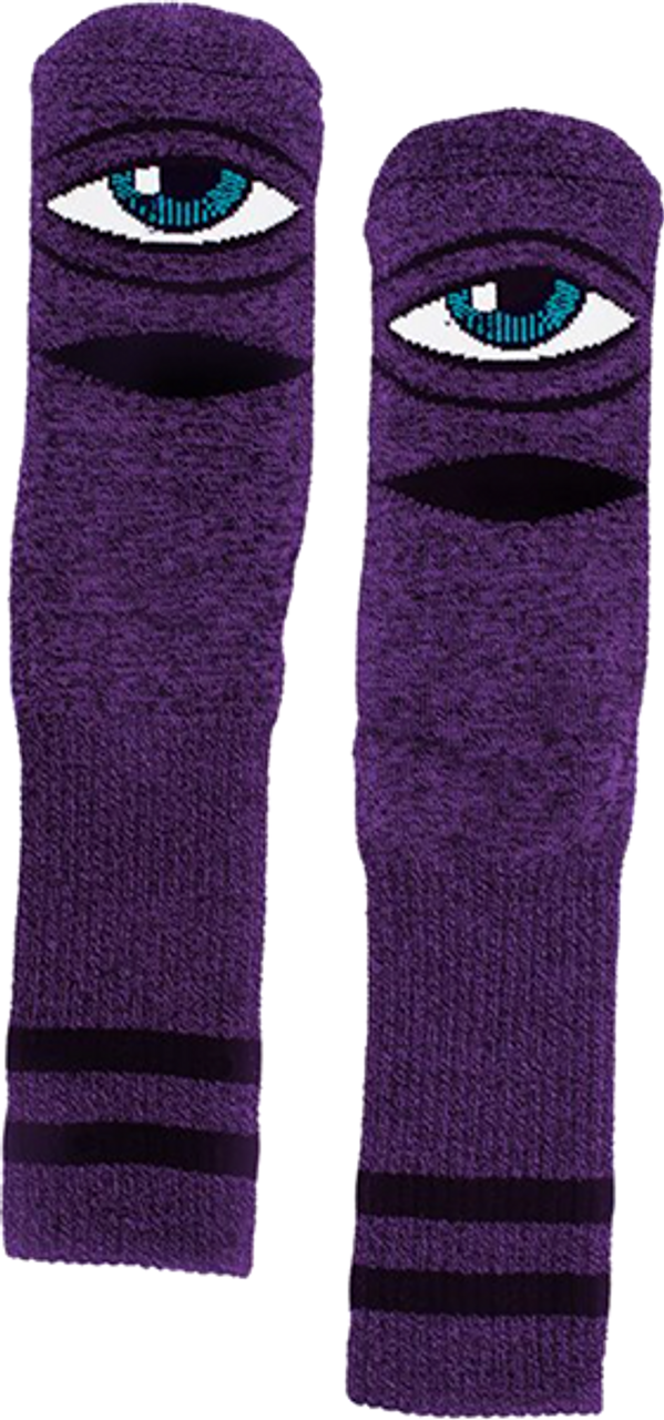 TOY MACHINE SECT EYE HEATHER CREW SOCKS PURPLE 1pr