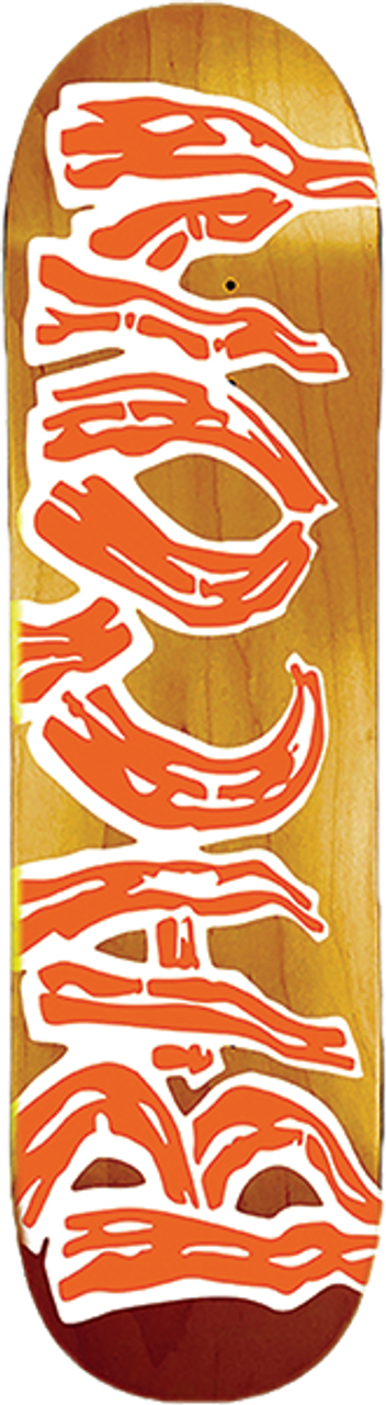 BACON LOGO SKATEBOARD DECK 8.75 ASST.STAIN/ORANGE LOGO