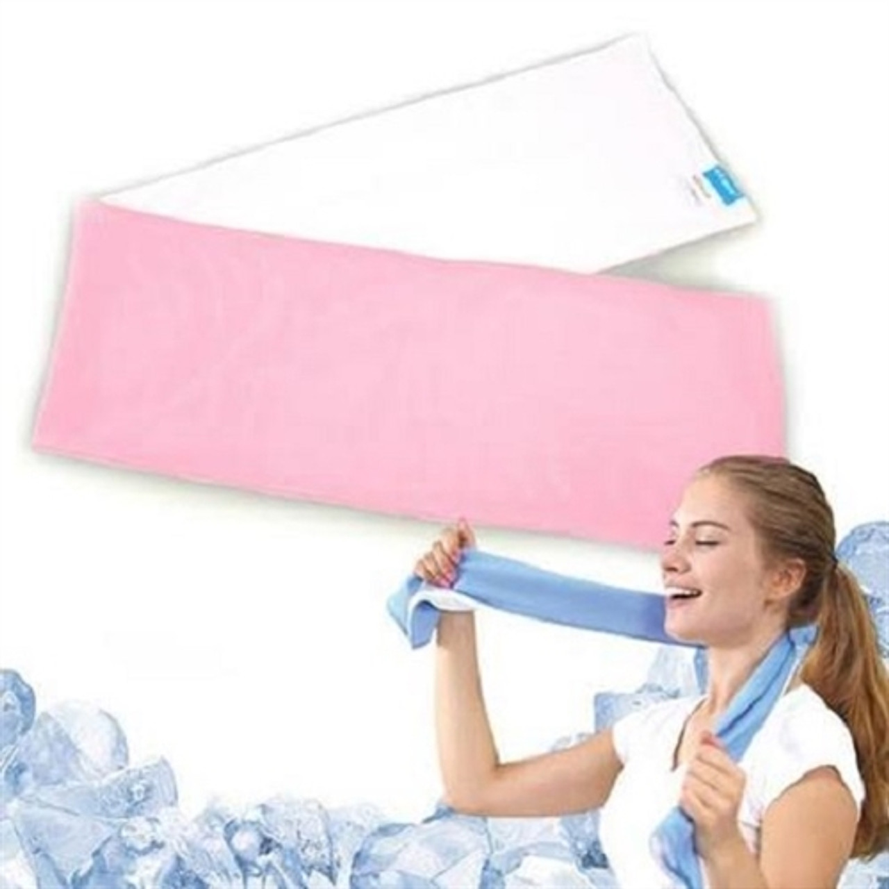 N-Rit Ice Mate Cool Towel White/Pink 1