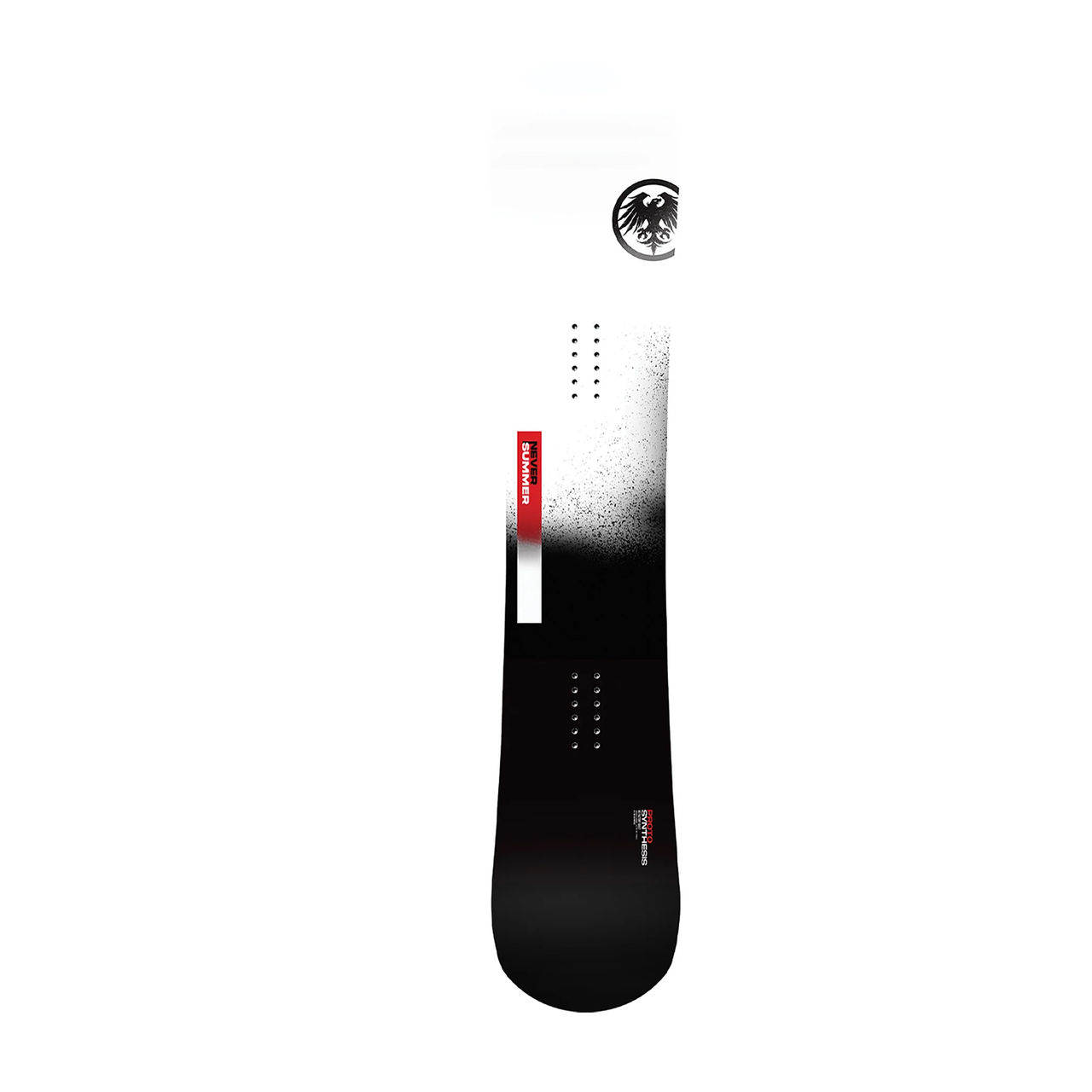 Never Summer Proto Synthesis Snowboard 2025 Black White Red 155