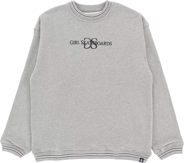 GIRL GS EMBROIDERED CREWNECK SWEATSHIRT M-HEATHER GREY