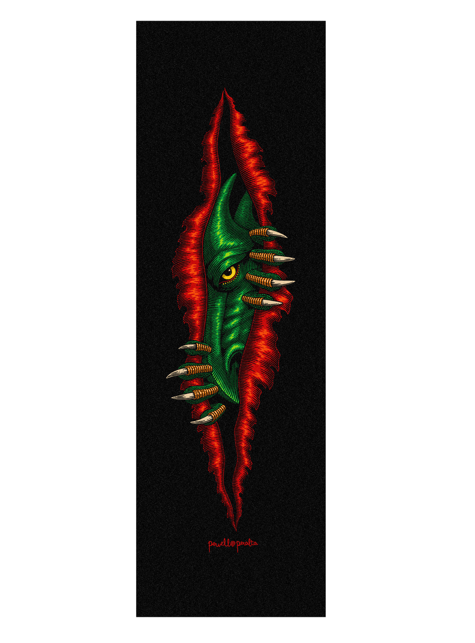 Powell Dragon Peeker Grip Tape Wide Black Green 10.5x33