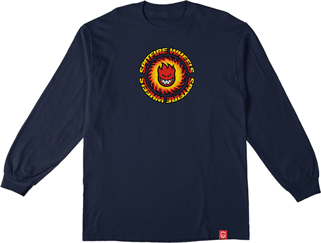 SPITFIRE OG FIREBALL LONGSLEEVE TSHIRT SMALL NAVY/RED