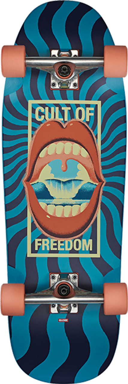 GLOBE DEALER SKATEBOARD COMPLETE 9.5x29.5 CULT OF FREEDOM/BLUE