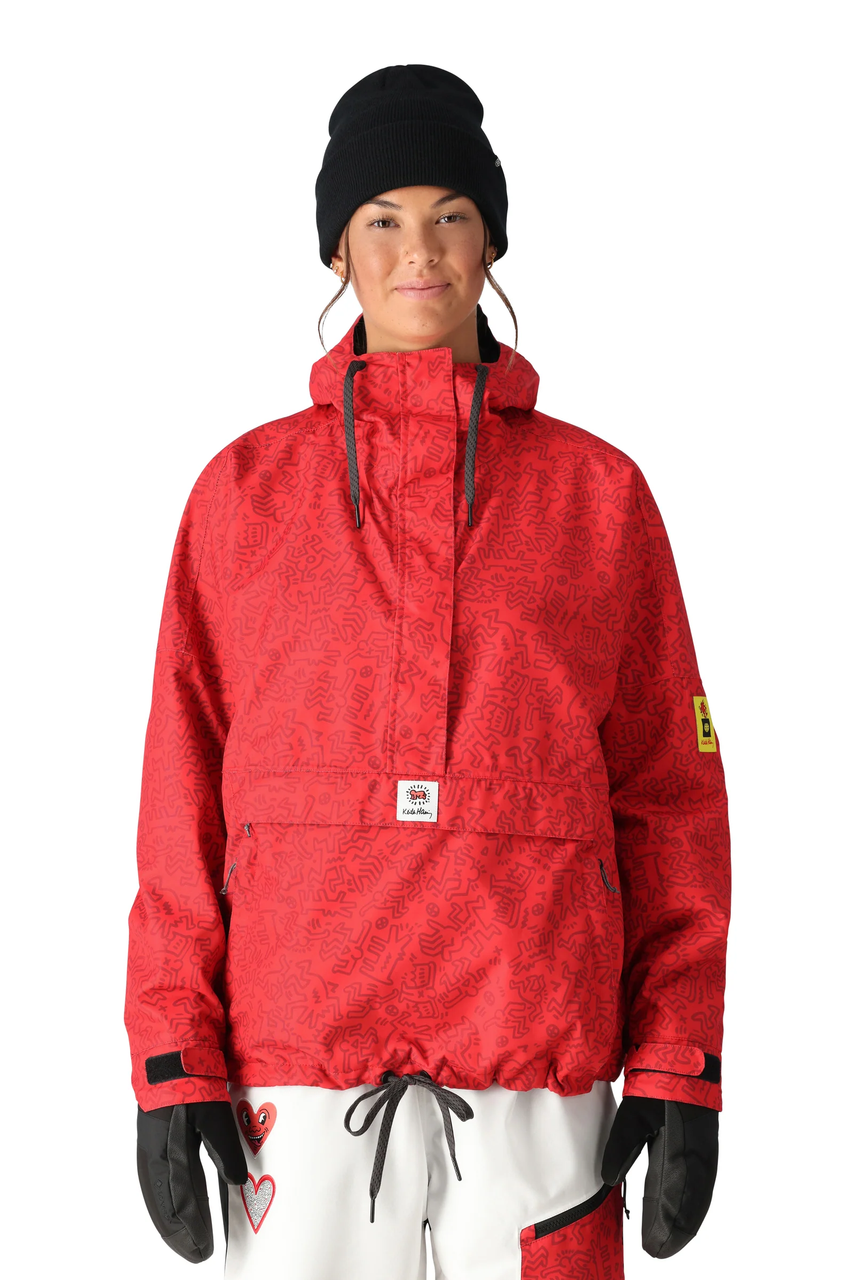 686 Outline Shell Anorak Womens Keith Haring Red | Boardparadise.com