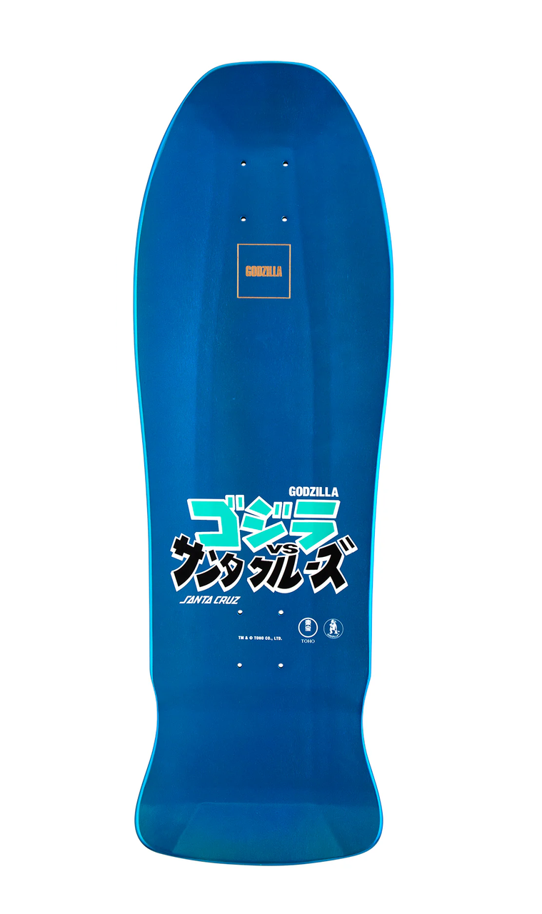 Santa Cruz Godzilla Kaiju Roskopp Skateboard Deck Blue 10.125 X30 