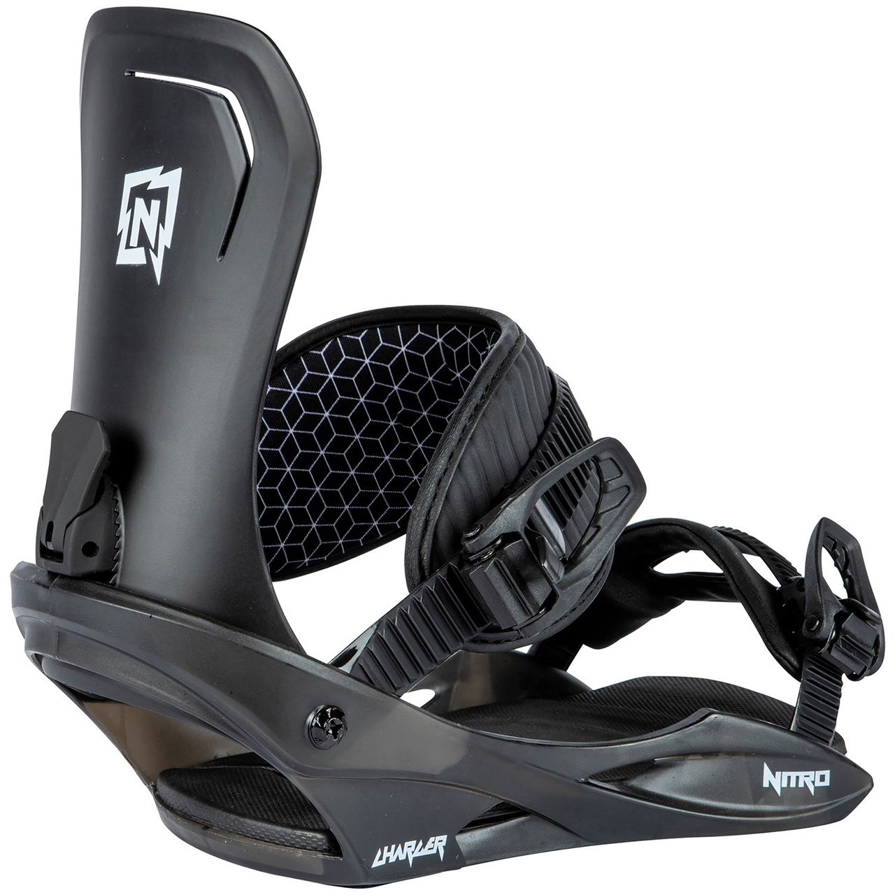 NItro Charger Youth Snowboard Bindings 2025 Black Medium