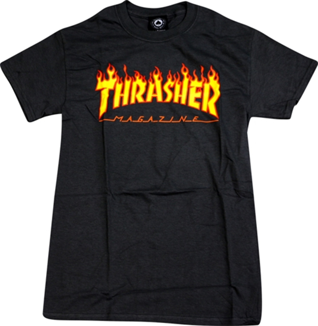 THRASHER FLAME SS Tshirt XXLARGE-BLACK