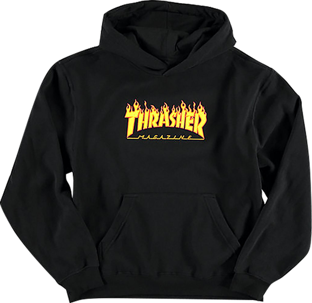 THRASHER FLAMES YTH HD/SWT XSMALL BLACK