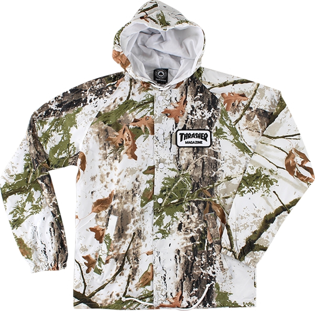 THRASHER PATCH COACH JACKET SMALL WHITE CAMO
