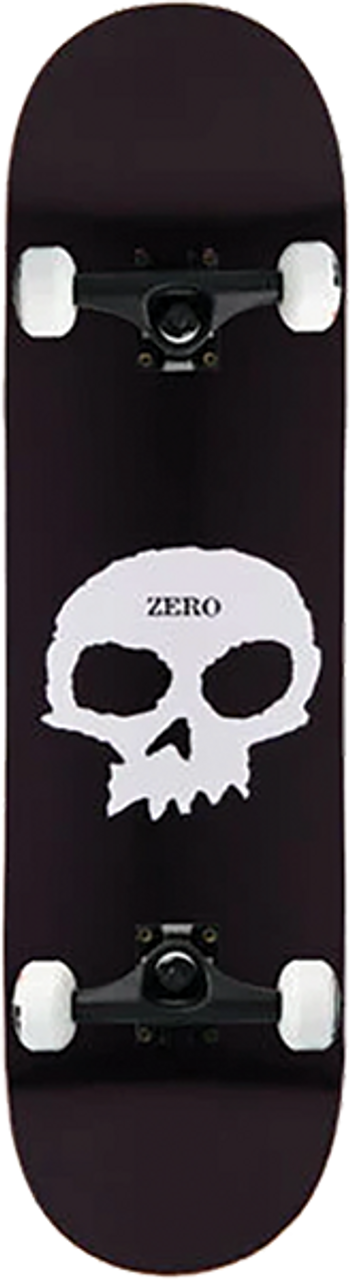 ZERO SINGLE SKULL SKATEBOARD COMPLETE 7.75 BLK/WHT