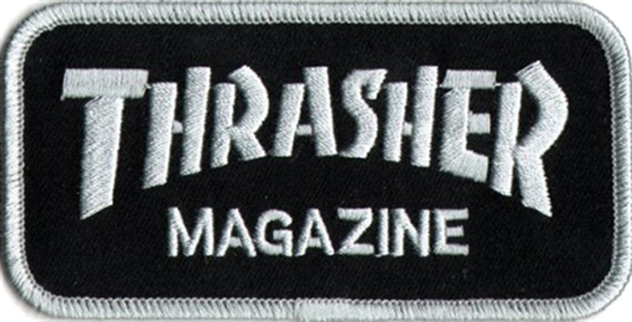 THRASHER MAG LOGO PATCH BLK/WHT