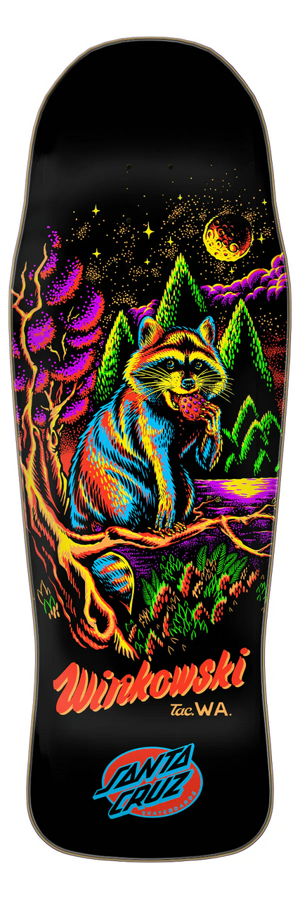 Santa Cruz Winkowski Trash Panda Shaped Skateboard Deck Black 10.34x20.54