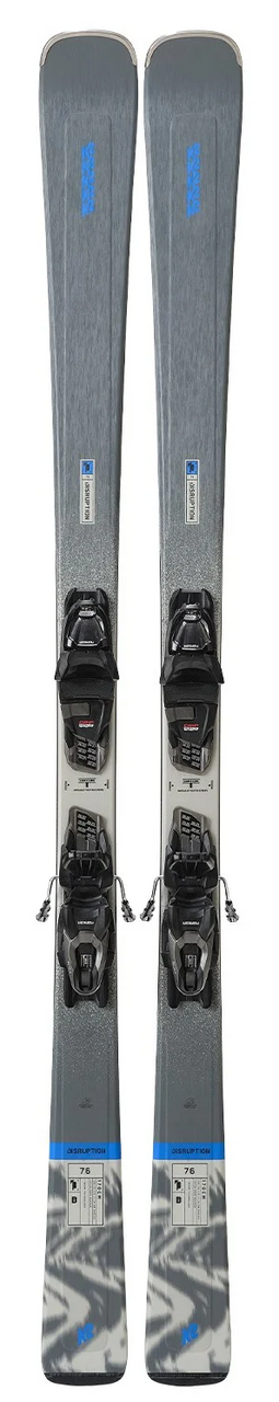 K2 Disruption 76 QuickClick Ski Binding Combo Mens Grey Blue 170cm