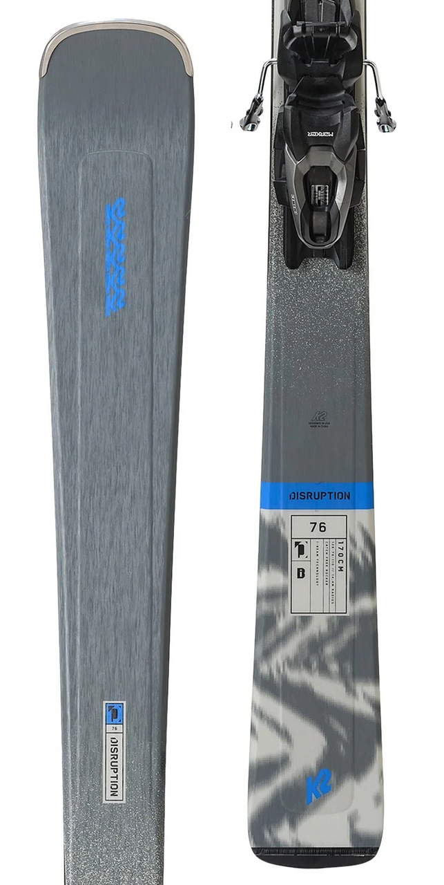K2 Disruption 76 QuickClick Ski Binding Combo Mens Grey Blue 170cm