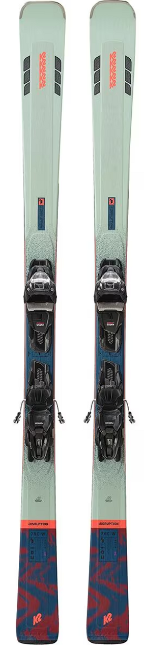K2 Disruption 78c Womens QuickClick Ski Binding Combo Mint Blue 146