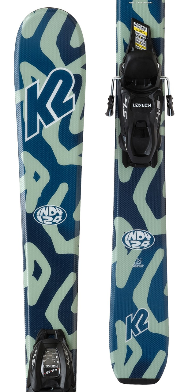 K2 Indy Jr Skis FDT 4.5 QuikClick Blue 100