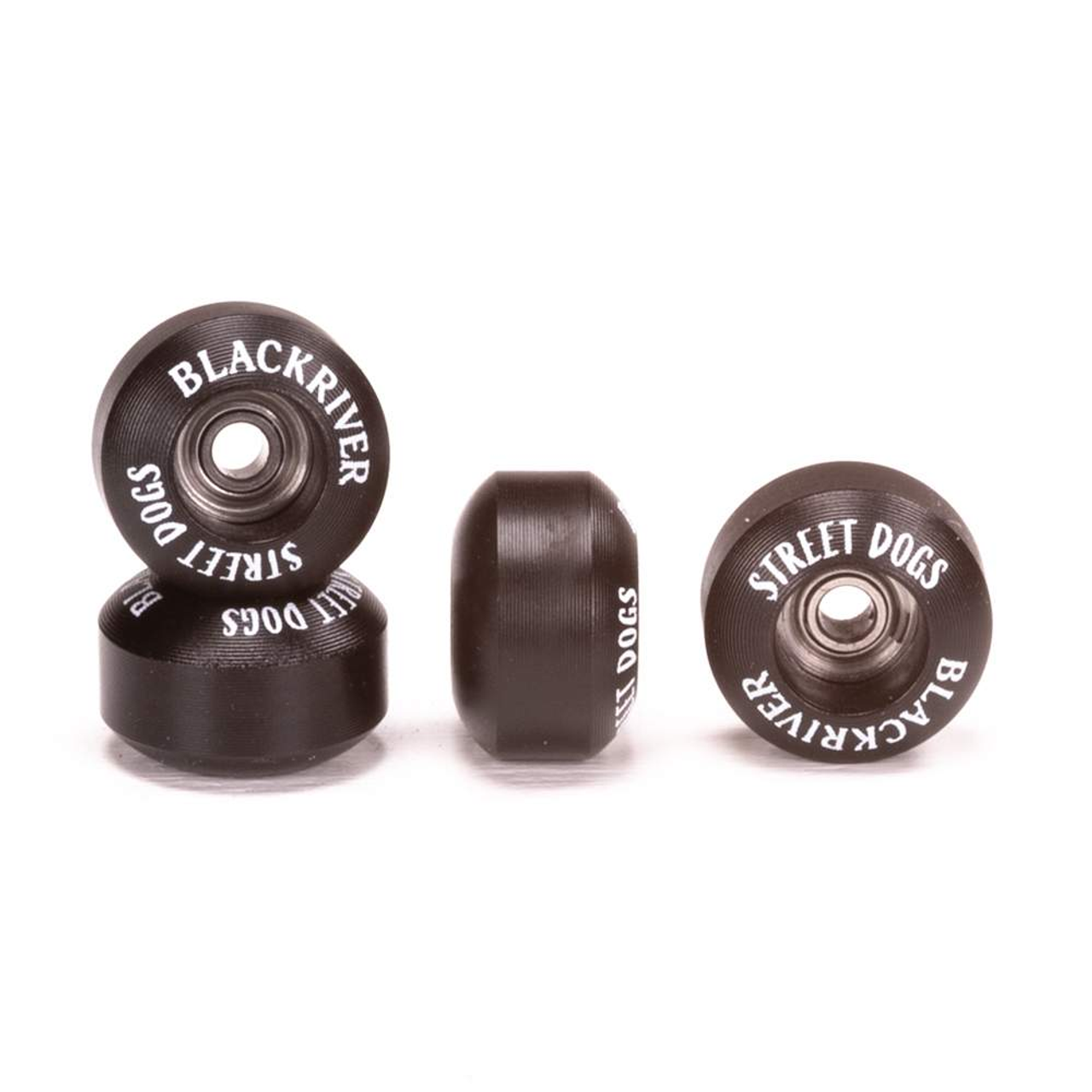 Blackriver Street Dogs Fingerboard Wheels Set Black White 7.75mm