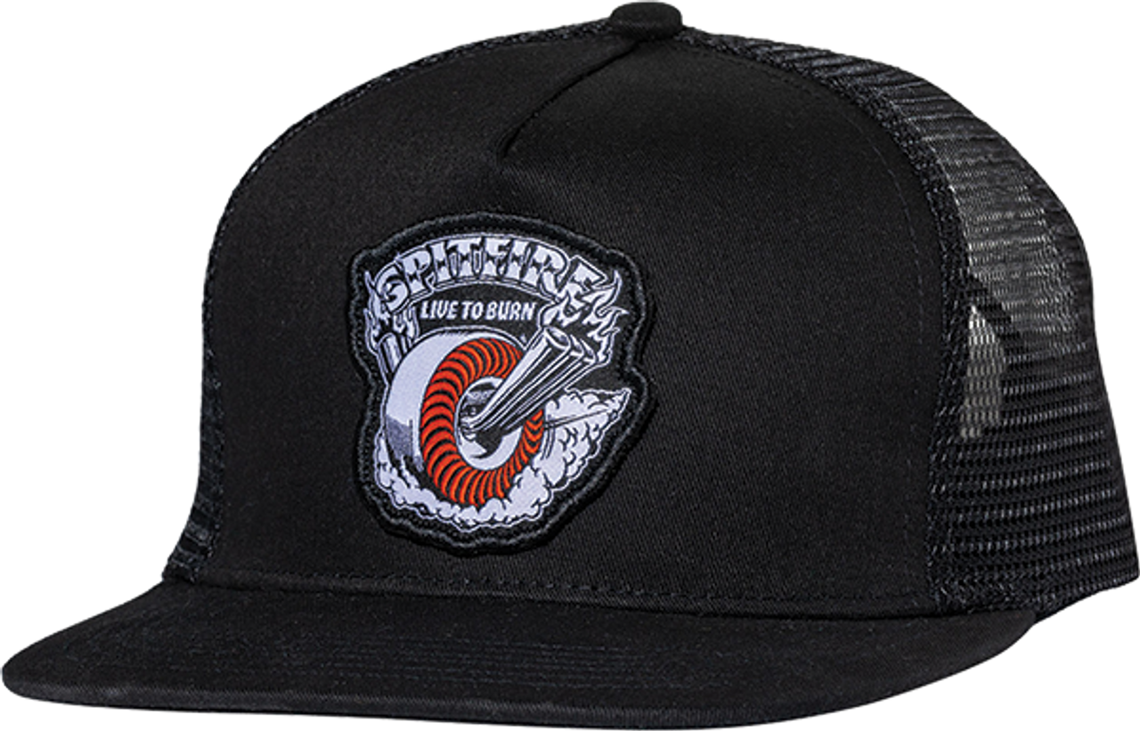 SPITFIRE BURNOUT MESH HAT ADJ-BLACK/WHITE/RED