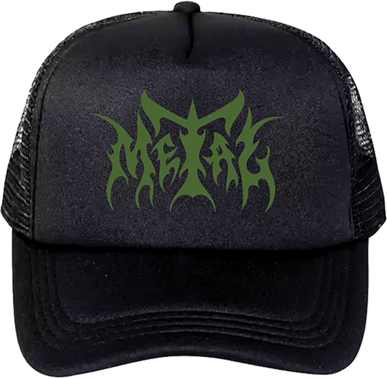 METAL LOGO TRUCKER HAT ADJ-BLACK/GRN