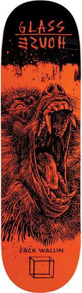 GLASS HOUSE WALLIN BABOON SKATEBOARD DECK-8.75 w/ grip