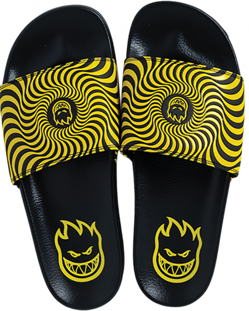 SPITFIRE BIGHEAD SWIRL SLIDE SANDAL 10 BLK/YEL