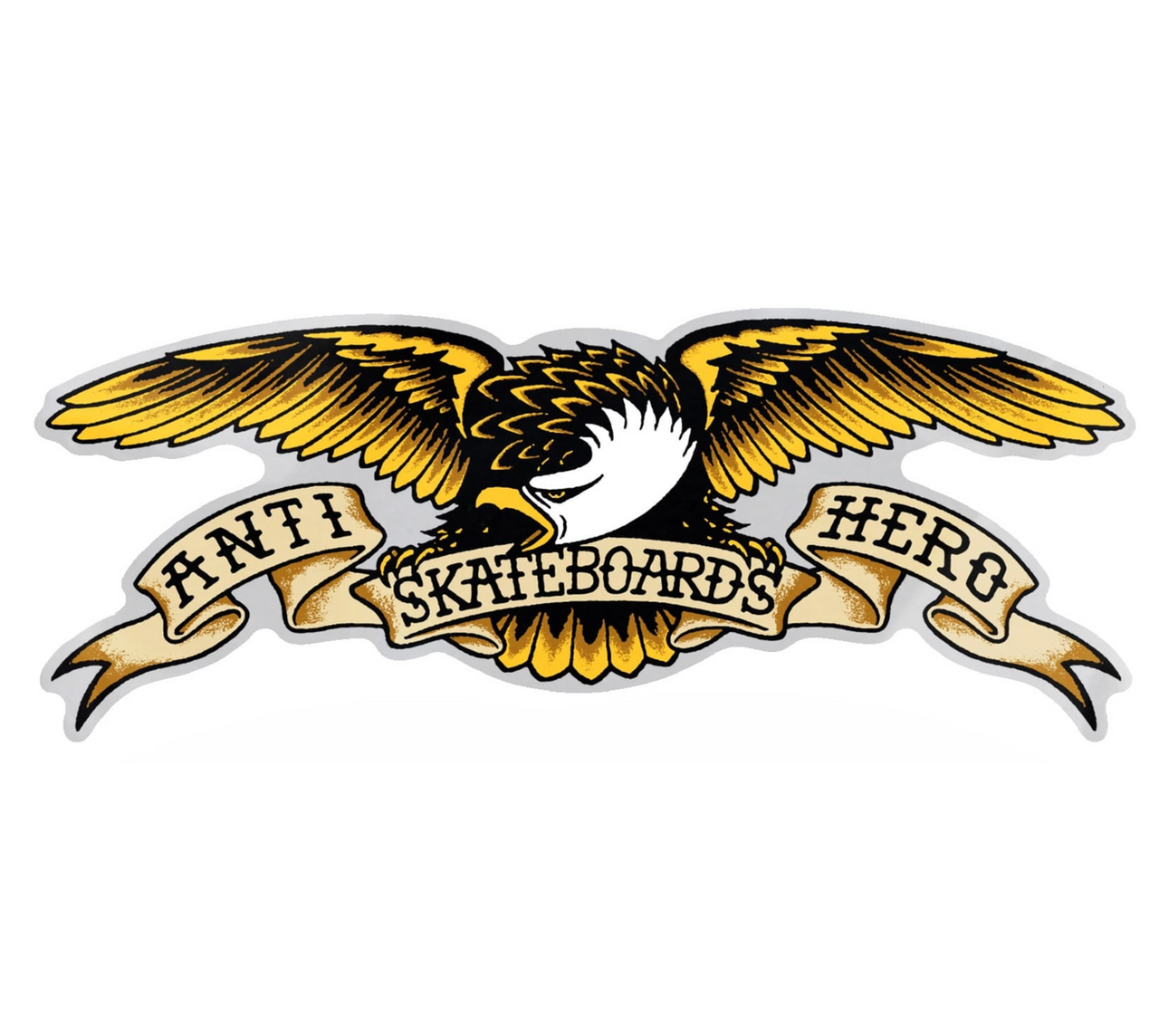Anti Hero Classic Eagle Sticker White Gold 9 x 23