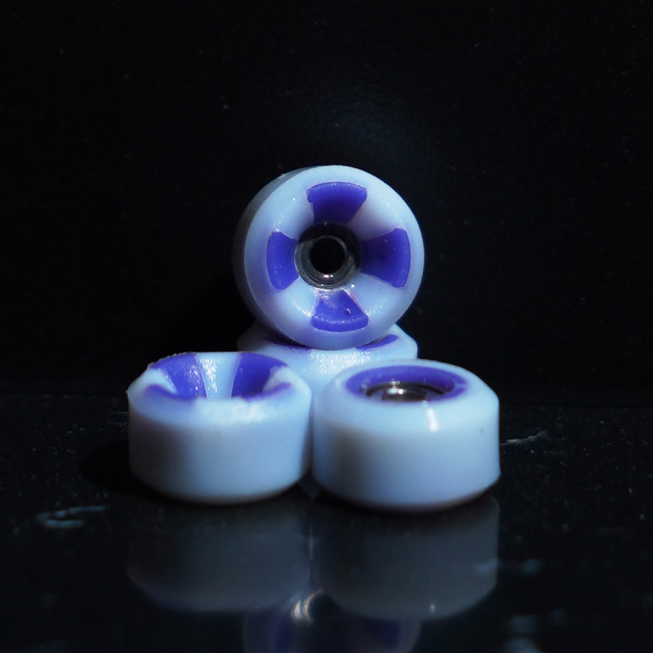Social Clouds Dual Durometer Pro Fingerboard Wheels Purple White 60d Soft