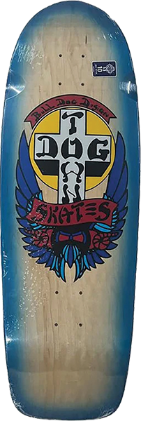 DOGTOWN BULL DOG 70S RIDER SKATEBOARD DECK-10X30.36 NAT/TRANS.BLU