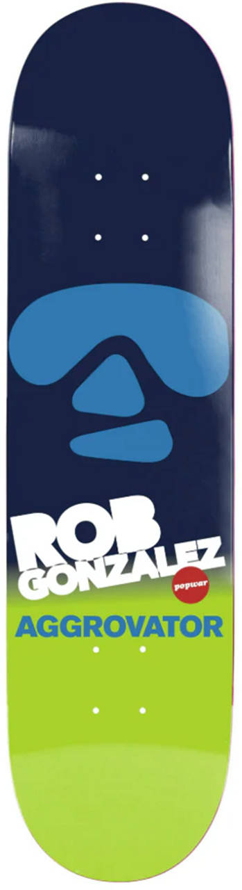 PopWar Gonzalez Aggrovator Skateboard Deck Blue 8.5