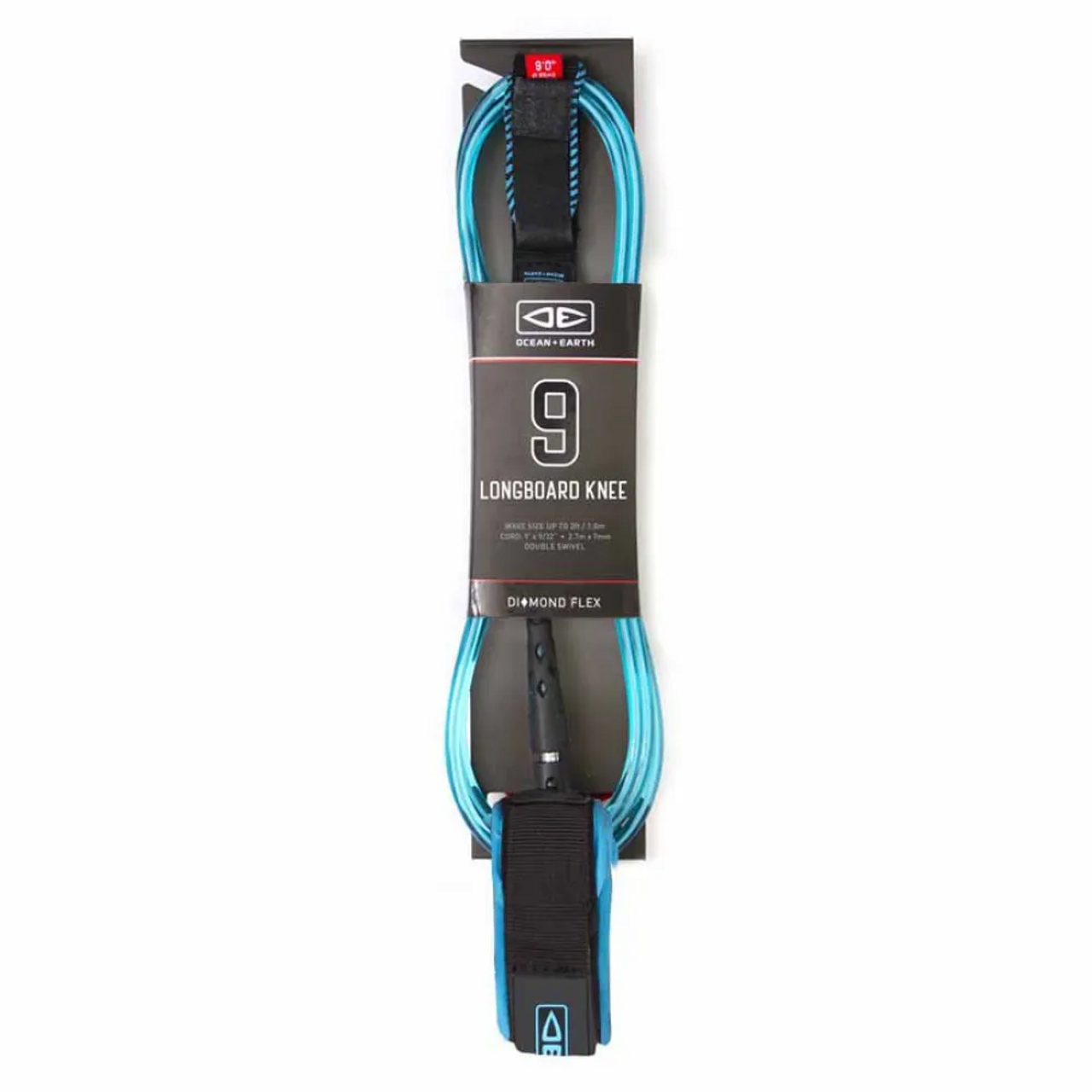 Ocean Earth Longboard Knee Surf Leash Cyan Blue 9ft Ocean Earth Longboard Knee Surf Leash Cyan Blue 9ft