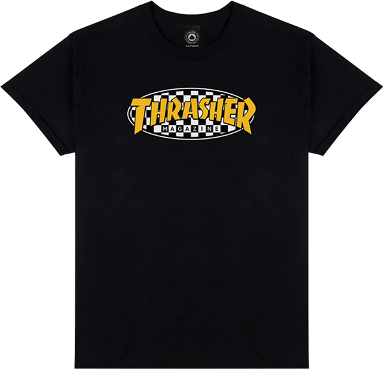 THRASHER CHECKERED OVAL SS TSHIRT LARGE BLACK