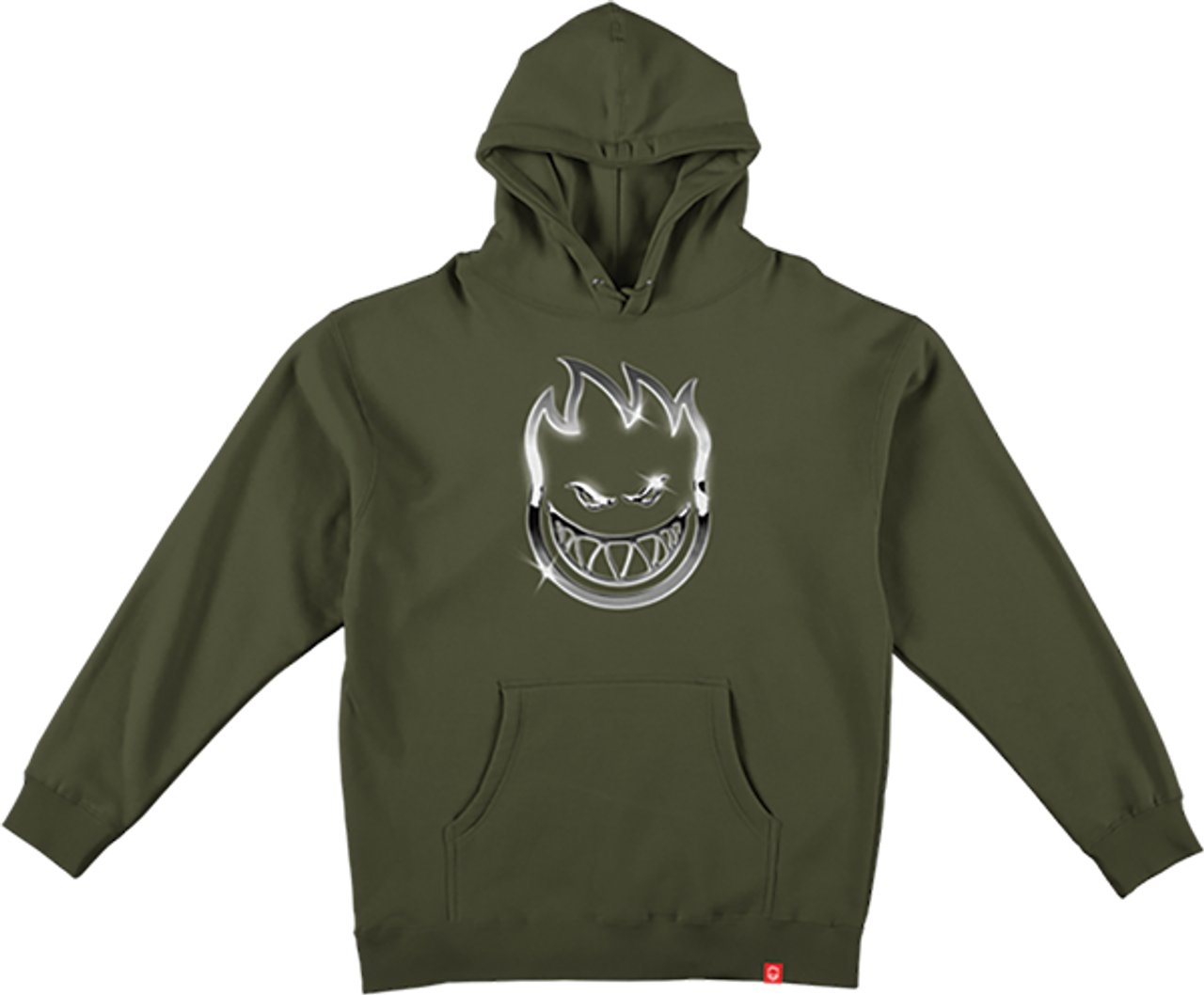 SPITFIRE CHROME BIGHEAD HOODIE XLARGE ARMY