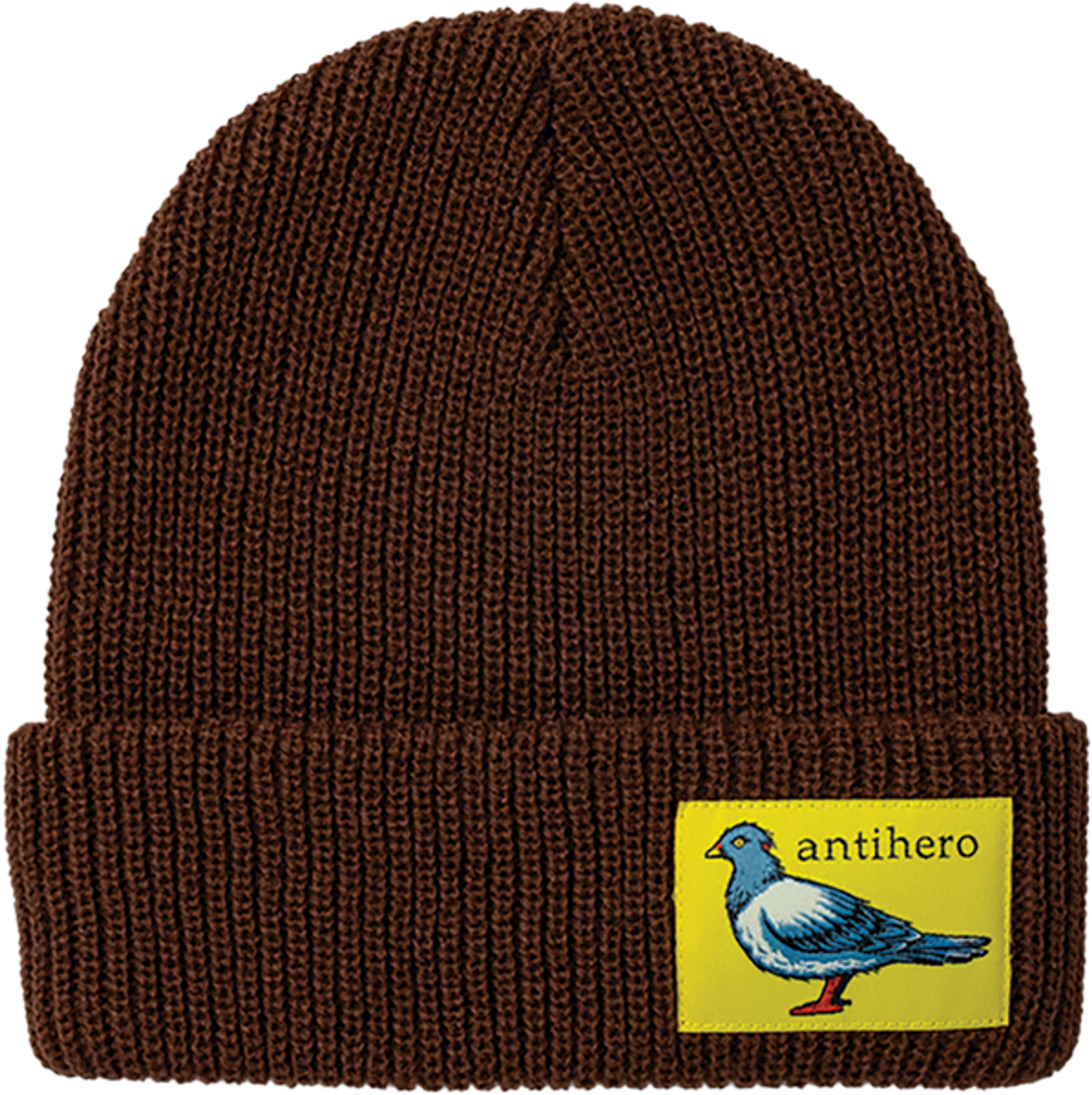 ANTI HERO LIL PIGEON LABEL CUFF BEANIE BROWN/YELLOW