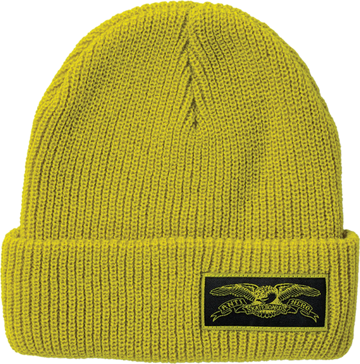 ANTI HERO STOCK EAGLE LABEL CUFF BEANIE YELLOW/BLACK
