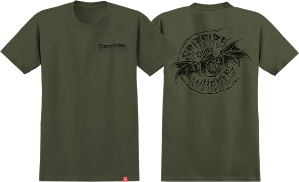 SPITFIRE BATWING CLASSIC SS TSHIRT XLARGE MILITARY GREEN/BLACK