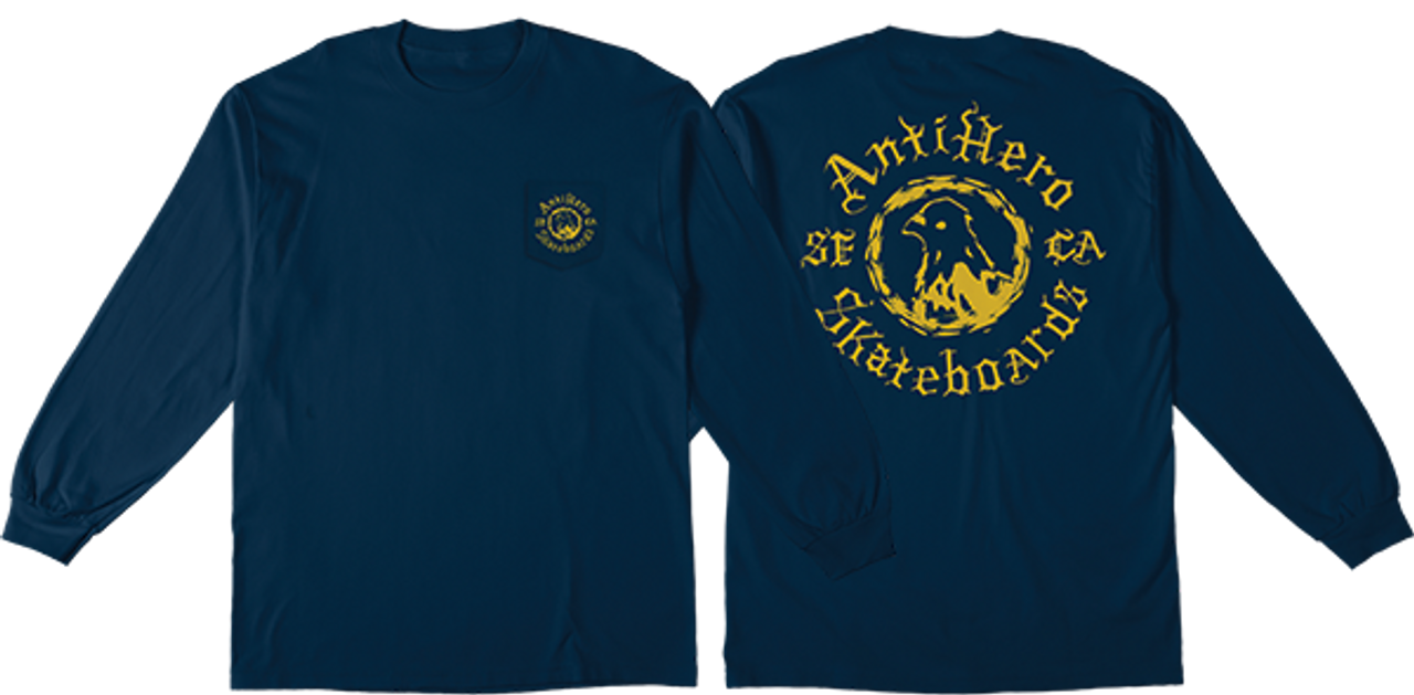 ANTI HERO PIGEON MOTION POCKET LONGSLEEVE LARGE NAVY/YEL