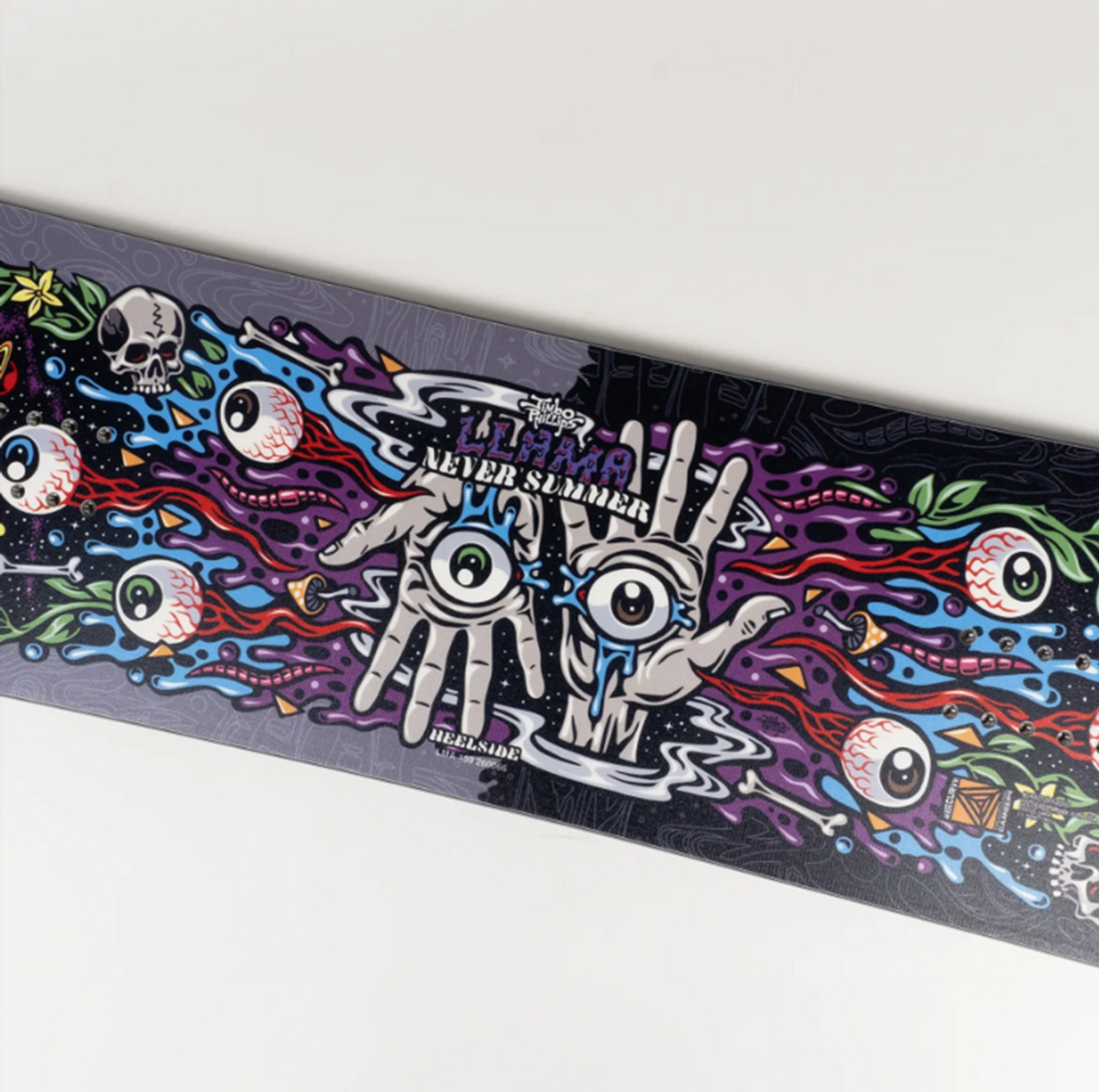 Never Summer Llama Snowboard 26 Grey Black 156