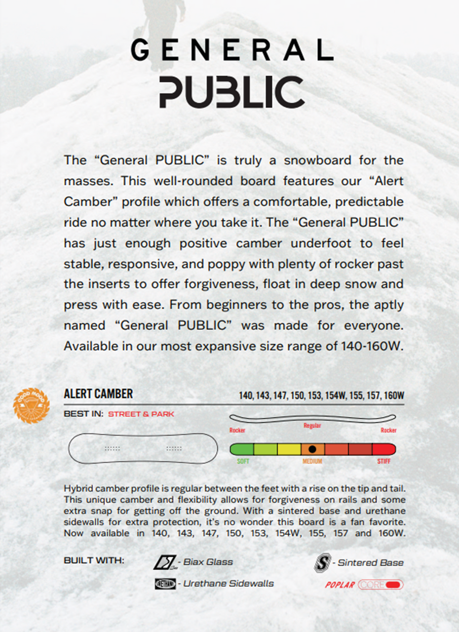 Public General Public Snowboard 26 Burgundy 150