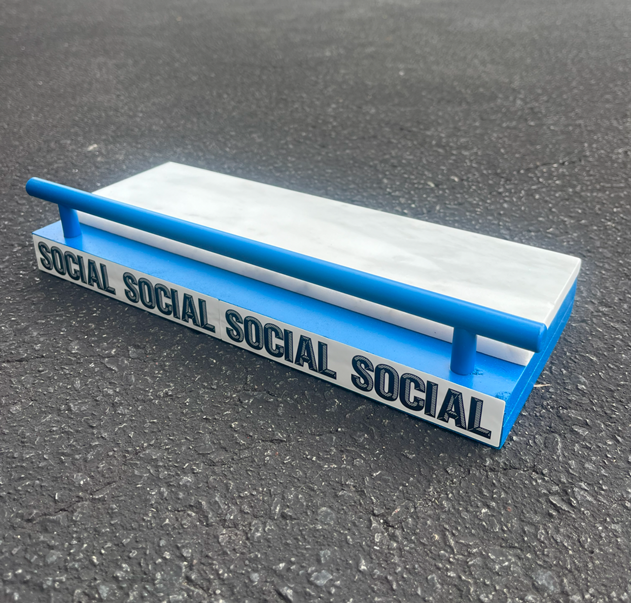 Social Marble Rail Combo FIngerboard Obstical Blue 5x12