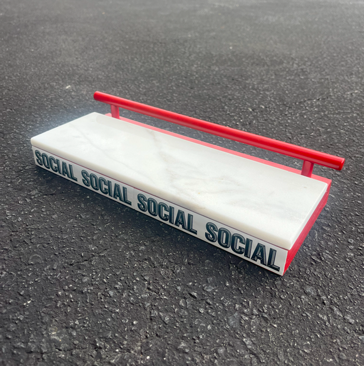 Social Marble Rail Combo FIngerboard Obstical Red 5x12
